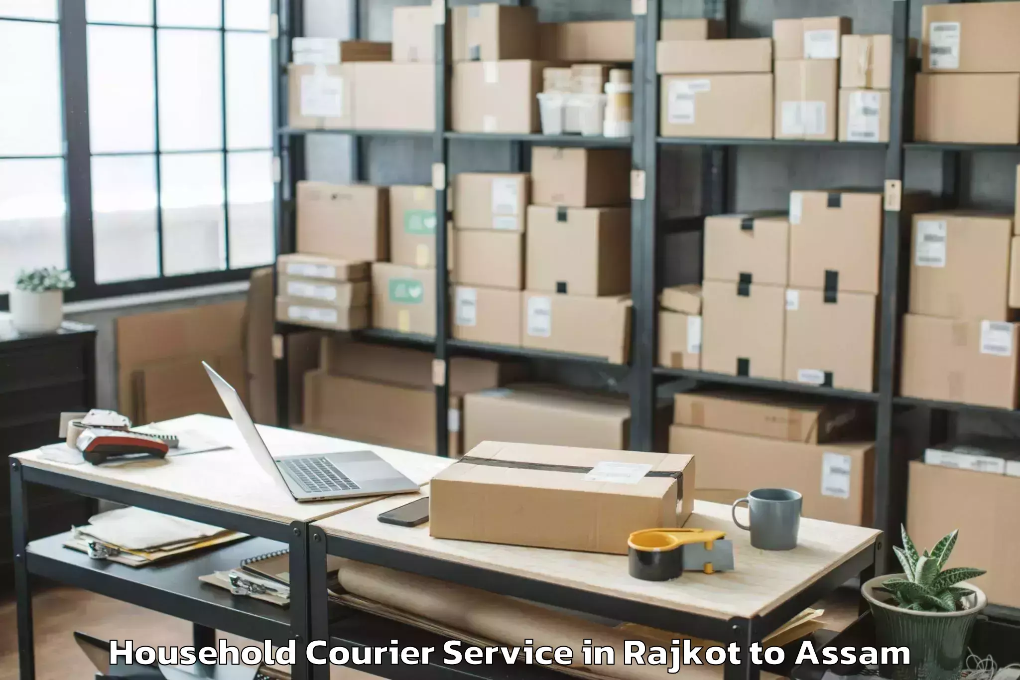 Book Rajkot to Bogribari Household Courier Online